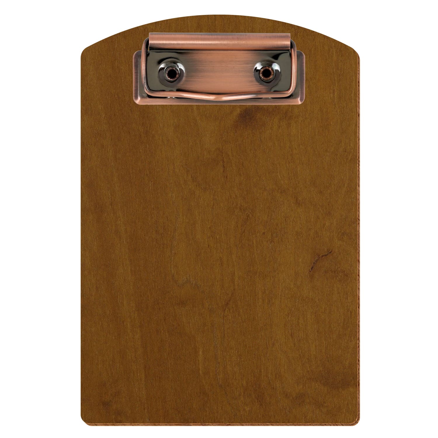 Klemmbrett Segmentform Teak A6 hochkant Bügelklemme Kupfer