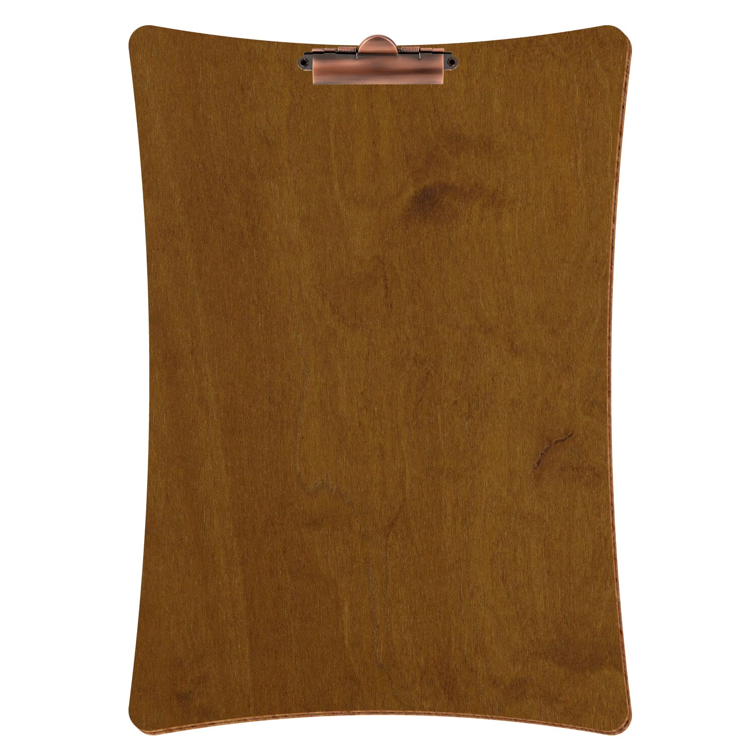 Klemmbrett konkav Teak A3 hochkant Zahnklemme Kupfer