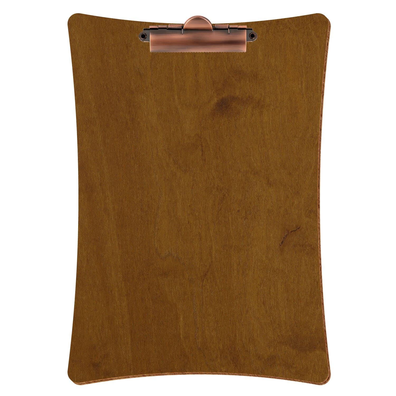 Klemmbrett konkav Teak A4 hochkant Zahnklemme Kupfer