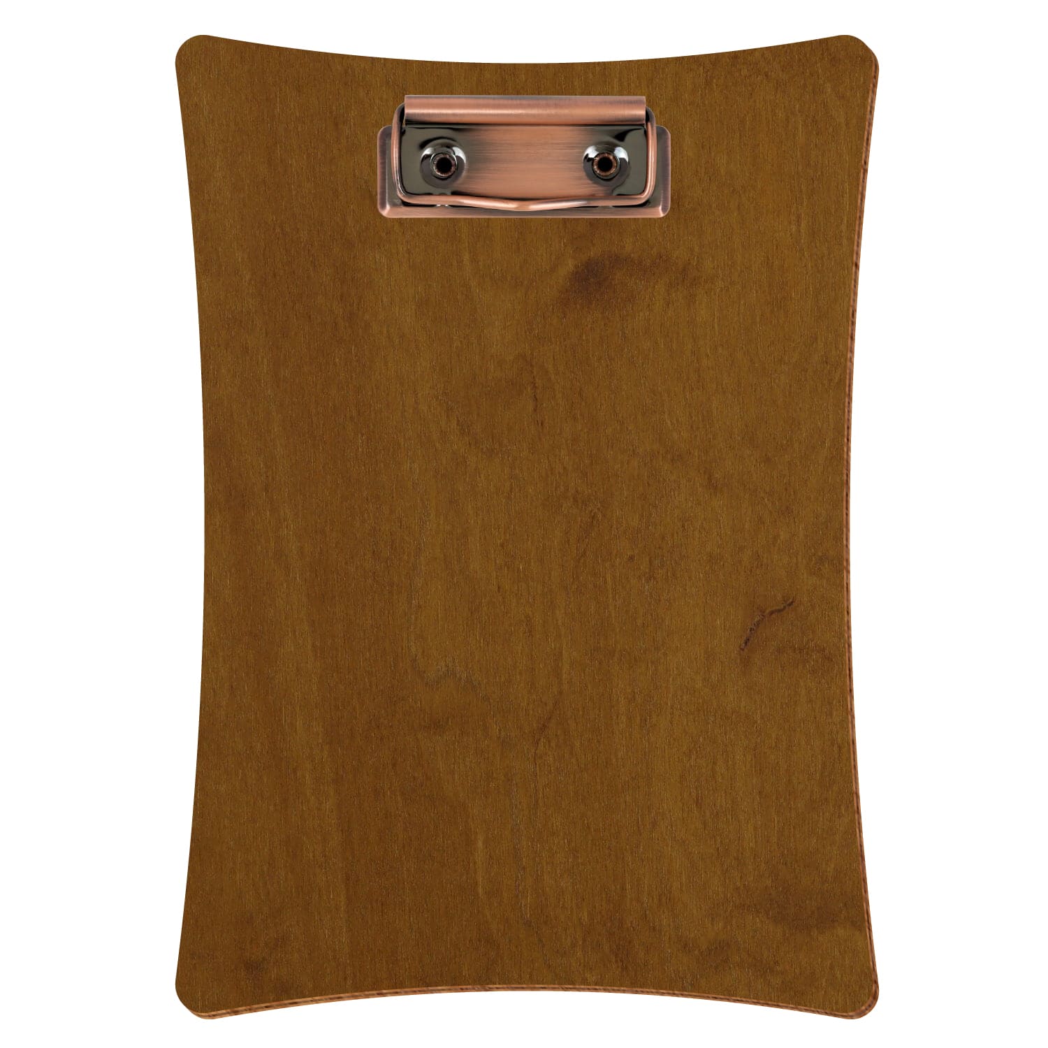 Klemmbrett konkav Teak A5 hochkant Bügelklemme Kupfer