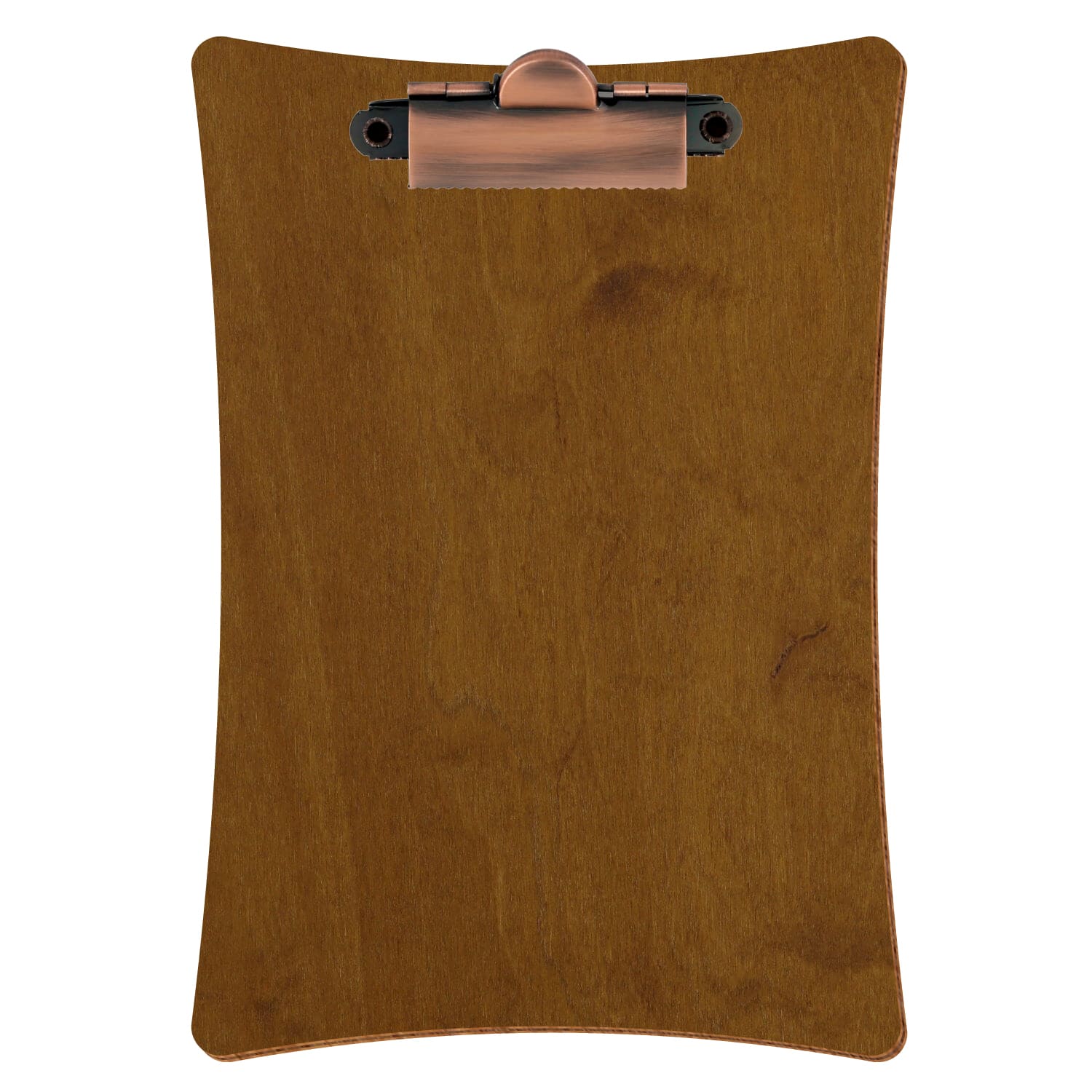 Klemmbrett konkav Teak A6 hochkant Zahnklemme Kupfer