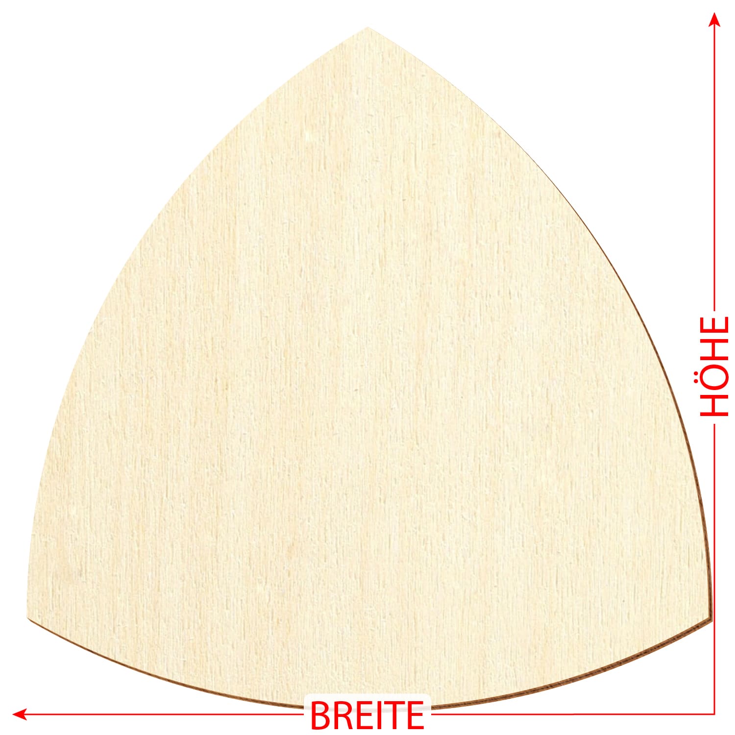 Holz Gleichdick Bogendreieck - Zuschnitt 3-50cm Deko Basteln Größe