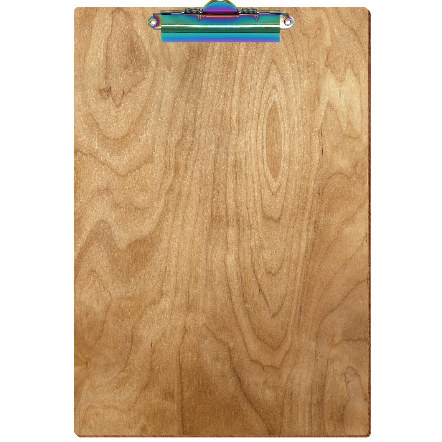 Klemmbrett Standardform Birke rustikal A4 hochkant Zahnklemme Regenbogen