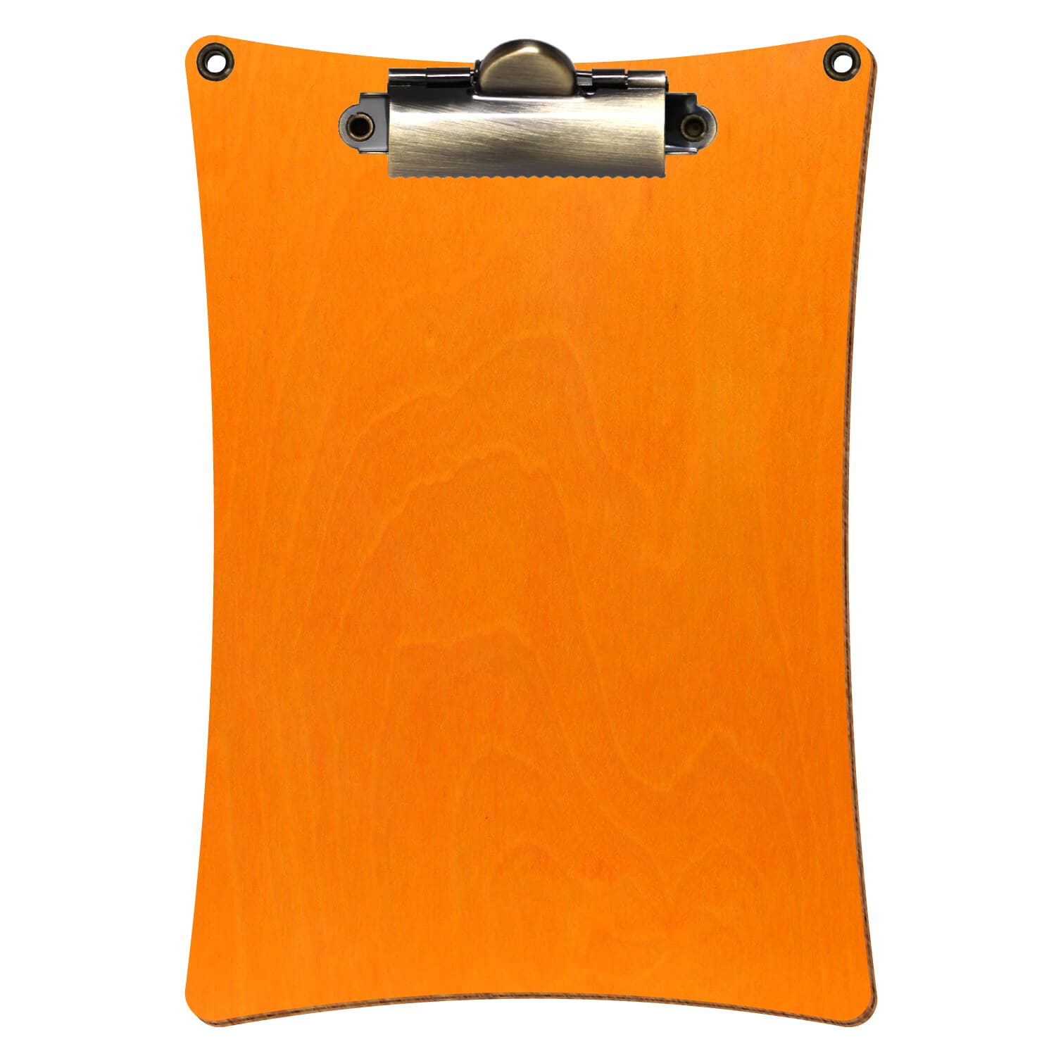 Klemmbrett konkav mit 2 Ösen Orange A6 hochkant Zahnklemme antik