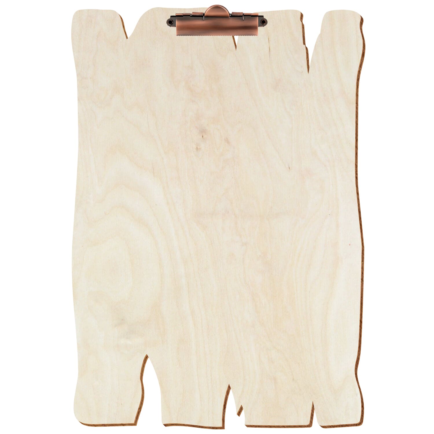 Klemmbrett Holzbrettform Birke natur A3 hochkant Zahnklemme Kupfer
