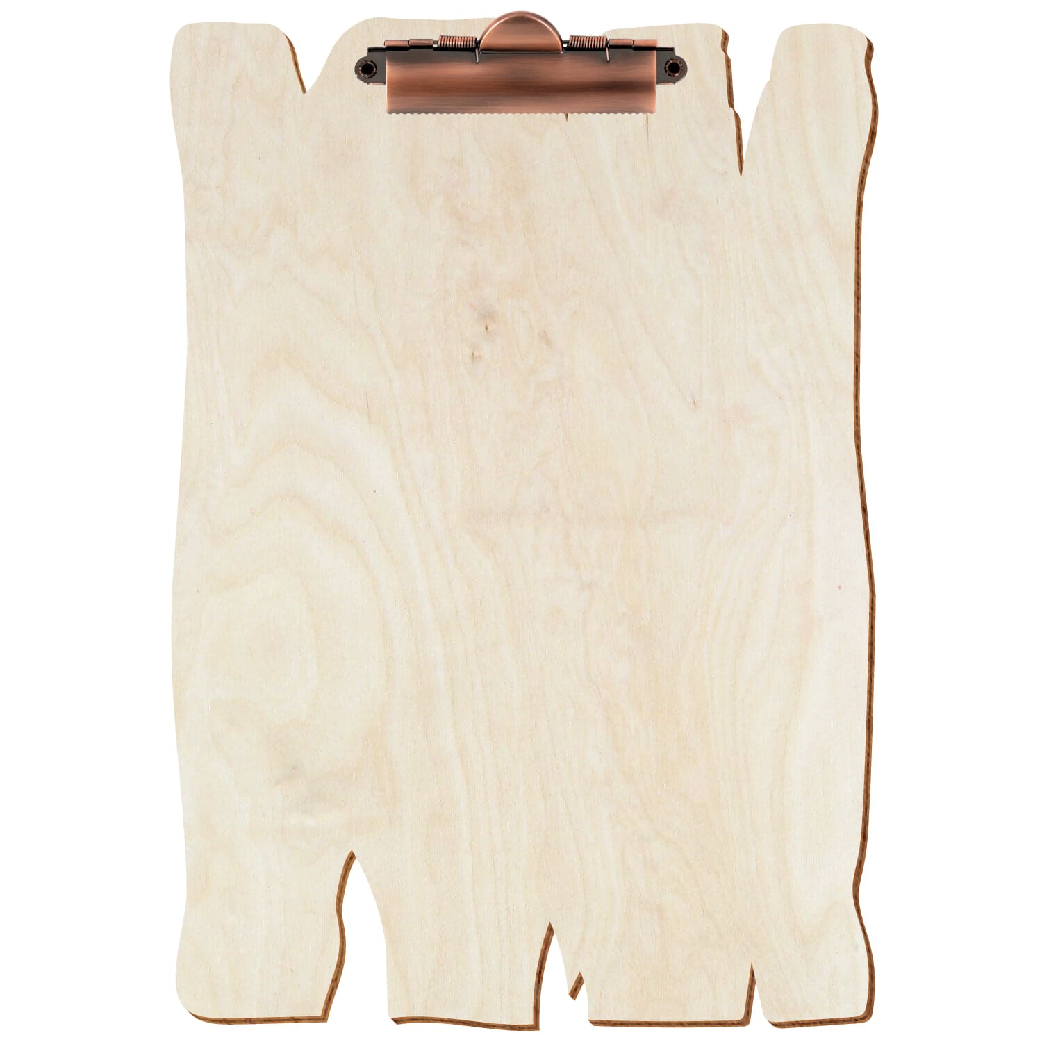 Klemmbrett Holzbrettform Birke natur A4 hochkant Zahnklemme Kupfer
