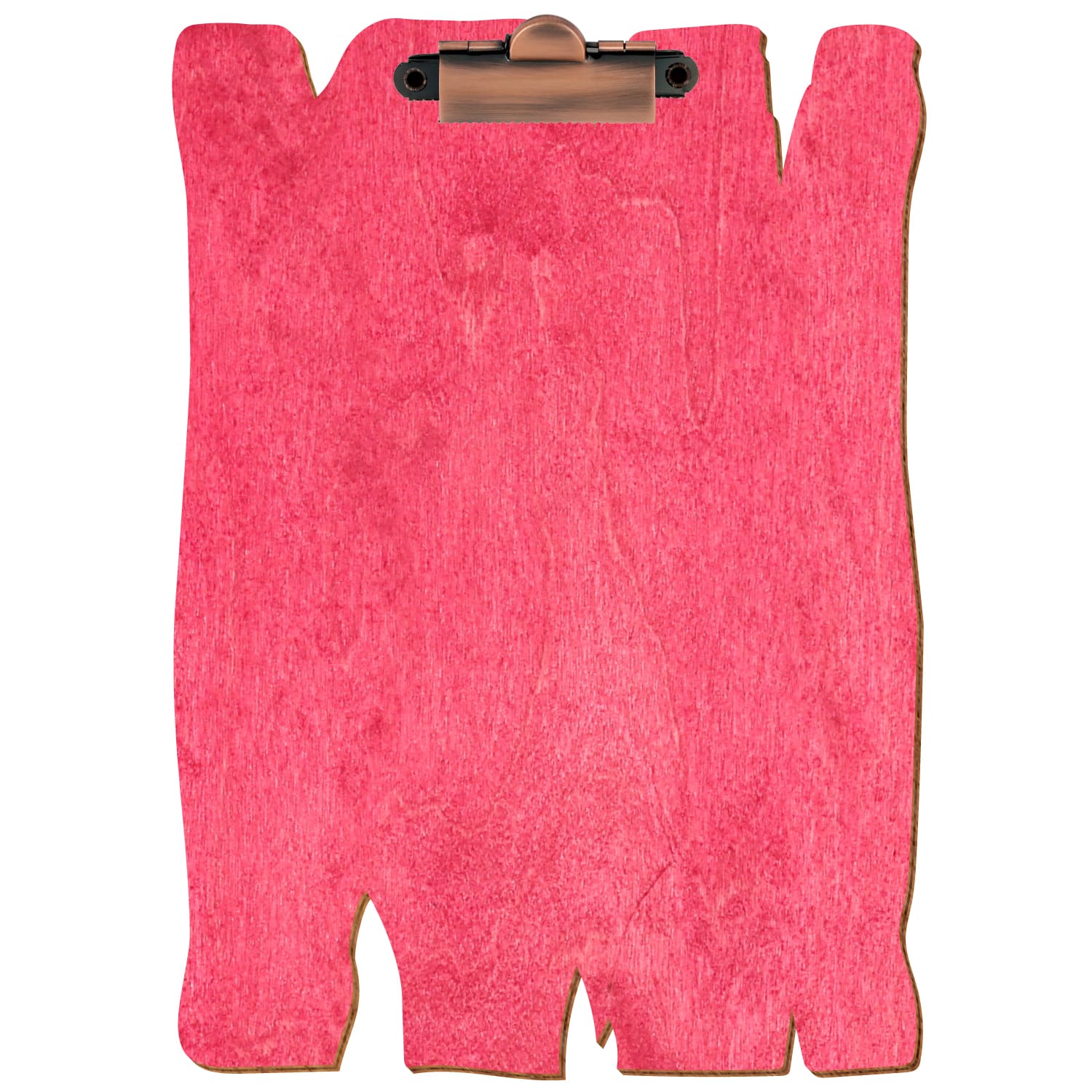 Klemmbrett Holzbrettform Dunkelpink A5 hochkant Zahnklemme Kupfer