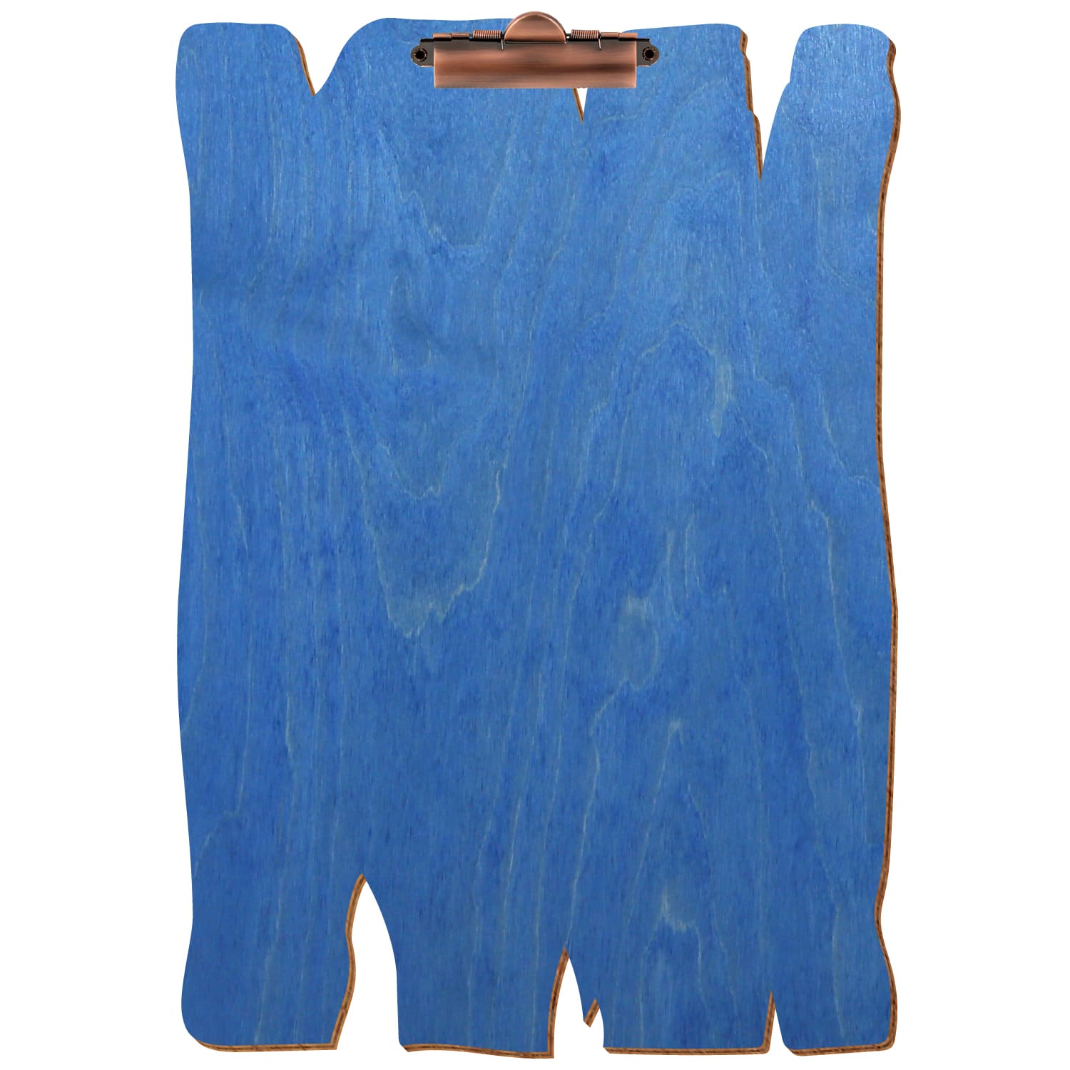Klemmbrett Holzbrettform Kornblumenblau A3 hochkant Zahnklemme Kupfer