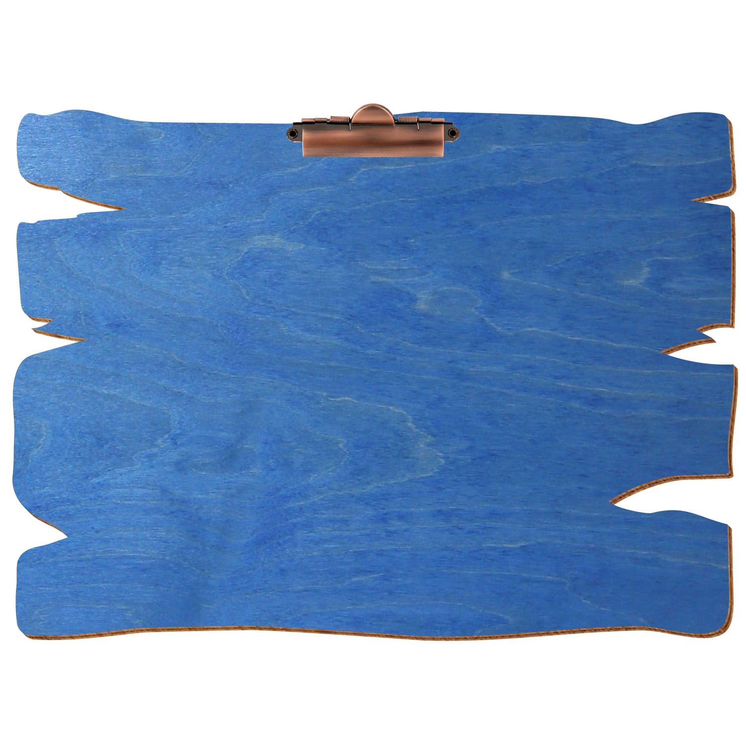 Klemmbrett Holzbrettform Kornblumenblau A3 querkant Zahnklemme Kupfer