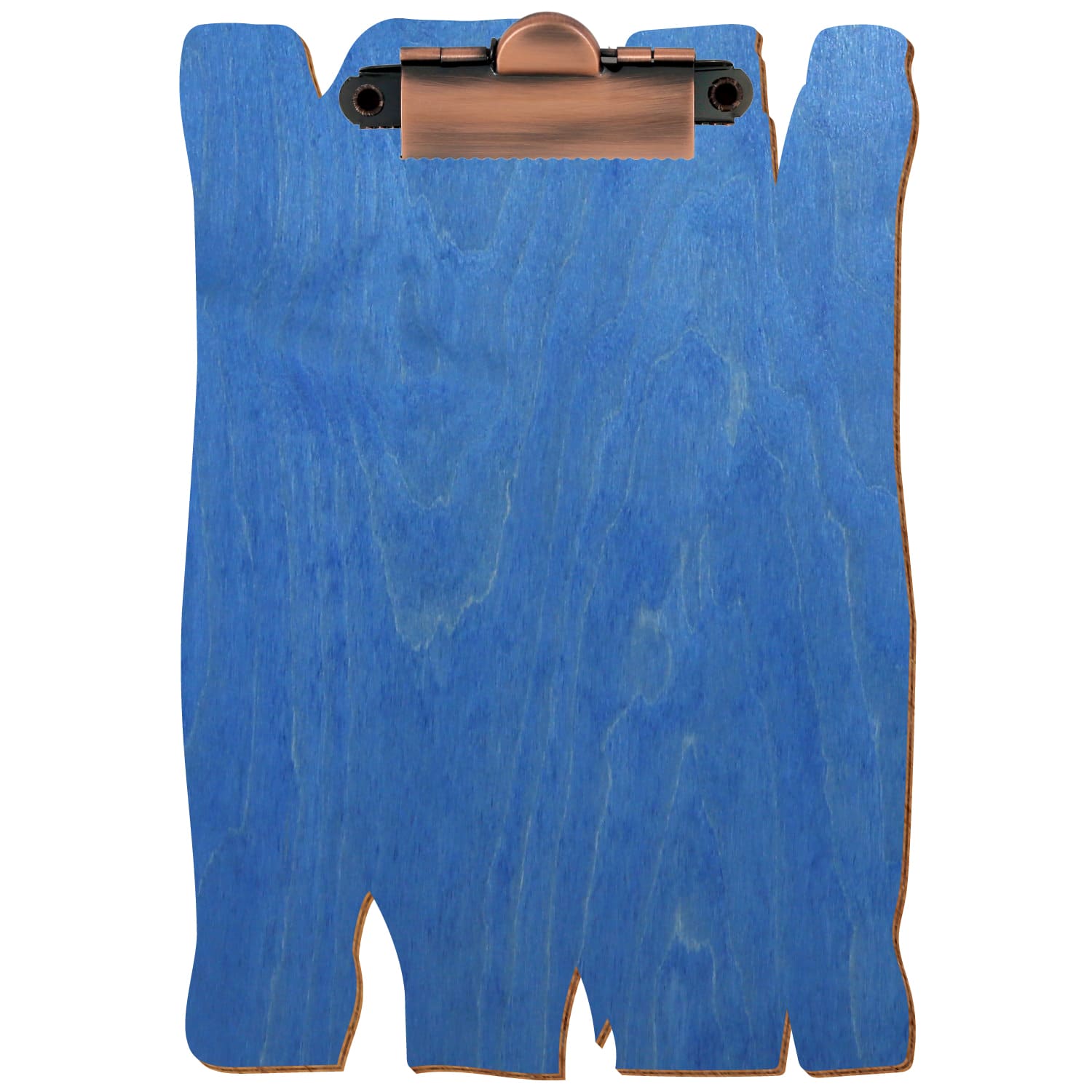 Klemmbrett Holzbrettform Kornblumenblau A6 hochkant Zahnklemme Kupfer
