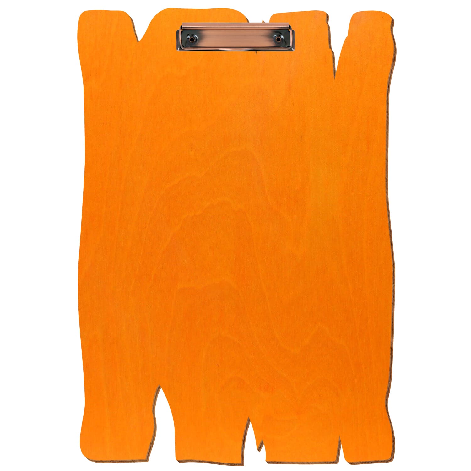 Klemmbrett Holzbrettform Orange A3 hochkant Bügelklemme Kupfer