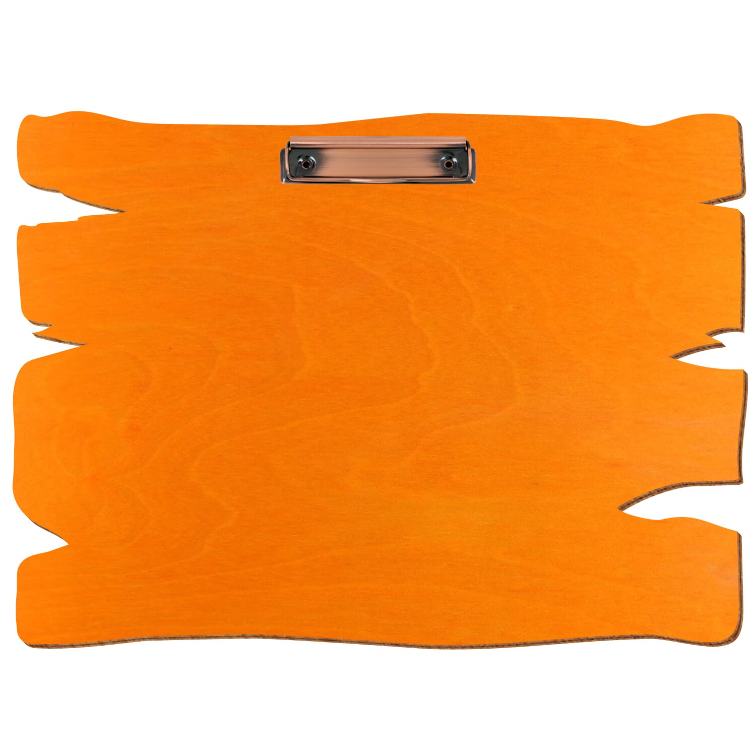 Klemmbrett Holzbrettform Orange A3 querkant Bügelklemme Kupfer