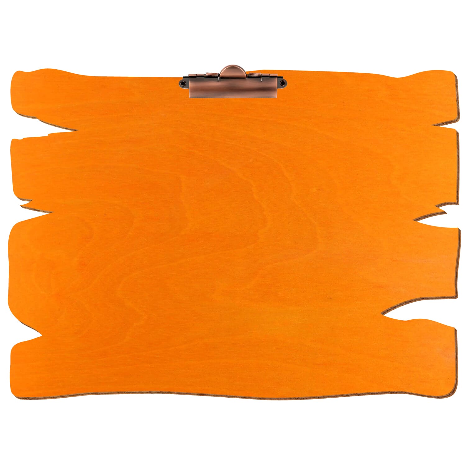 Klemmbrett Holzbrettform Orange A3 querkant Zahnklemme Kupfer