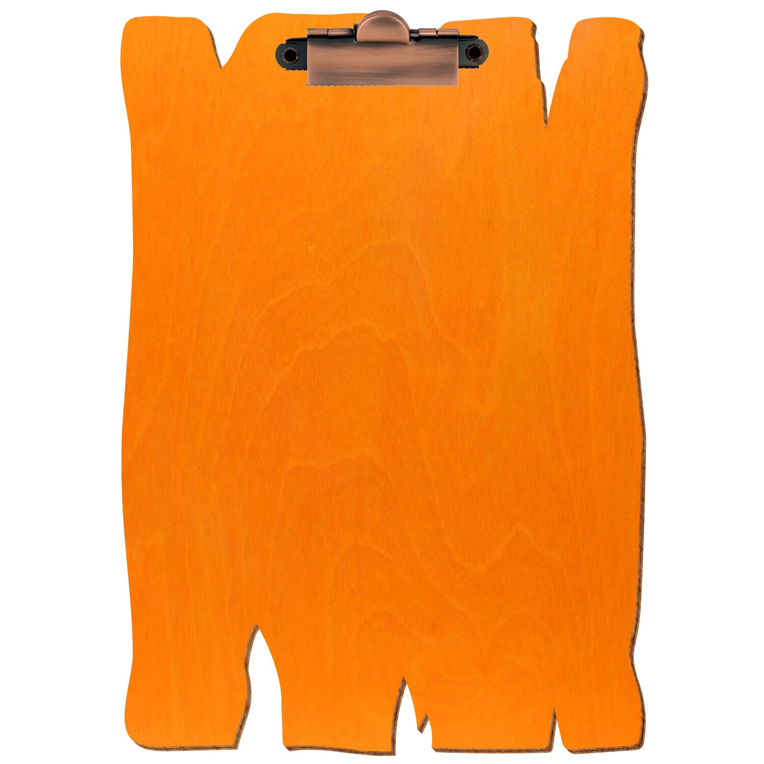 Klemmbrett Holzbrettform Orange A5 hochkant Zahnklemme Kupfer