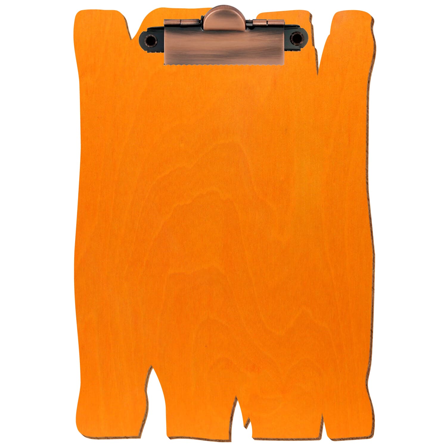 Klemmbrett Holzbrettform Orange A6 hochkant Zahnklemme Kupfer