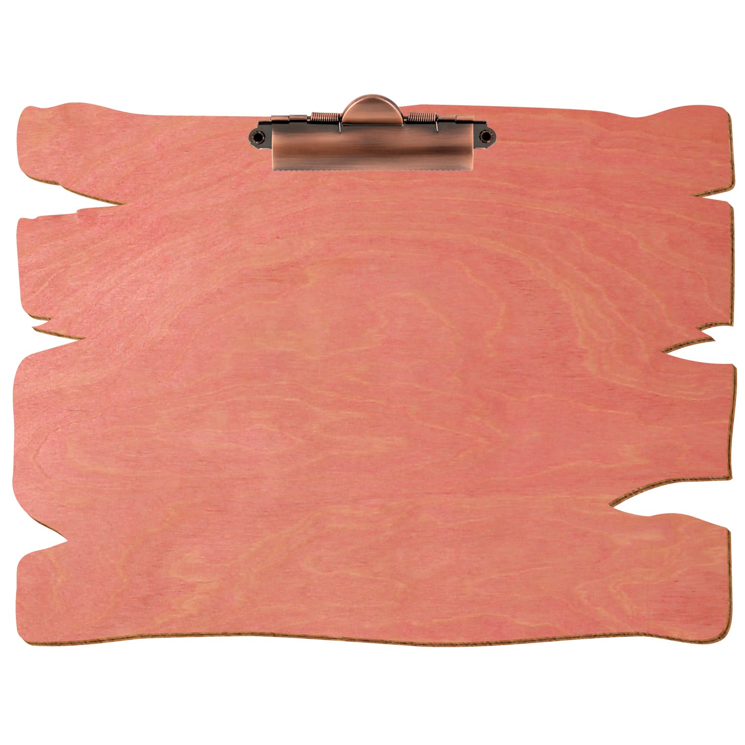 Klemmbrett Holzbrettform Rosa A4 querkant Zahnklemme Kupfer