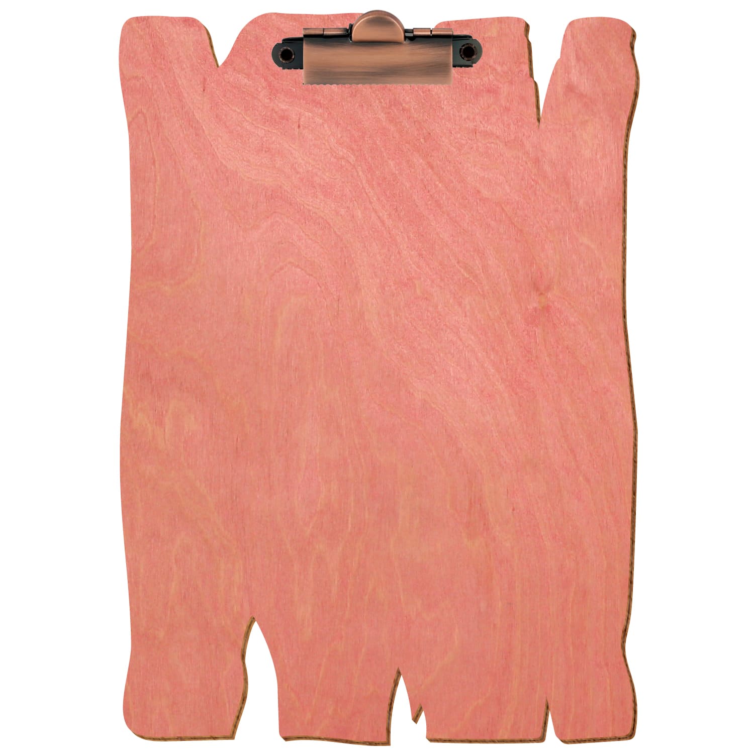 Klemmbrett Holzbrettform Rosa A5 hochkant Zahnklemme Kupfer