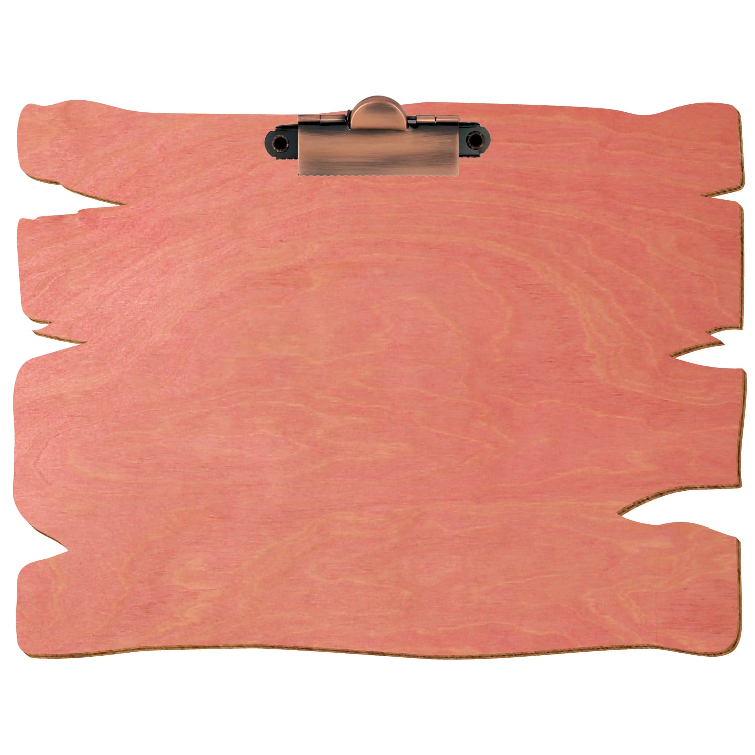 Klemmbrett Holzbrettform Rosa A5 querkant Zahnklemme Kupfer