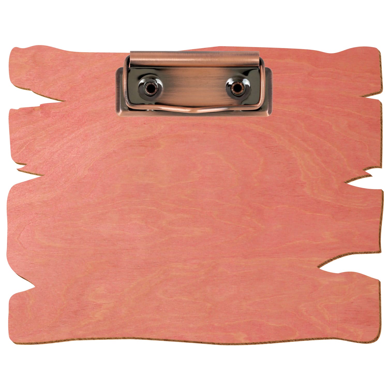 Klemmbrett Holzbrettform Rosa A6 querkant Bügelklemme Kupfer