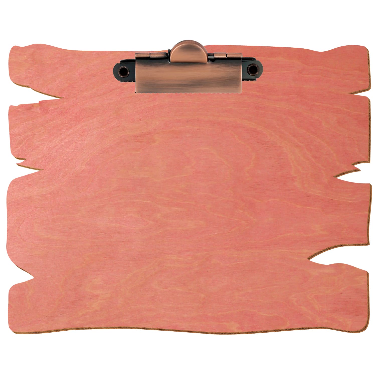 Klemmbrett Holzbrettform Rosa A6 querkant Zahnklemme Kupfer