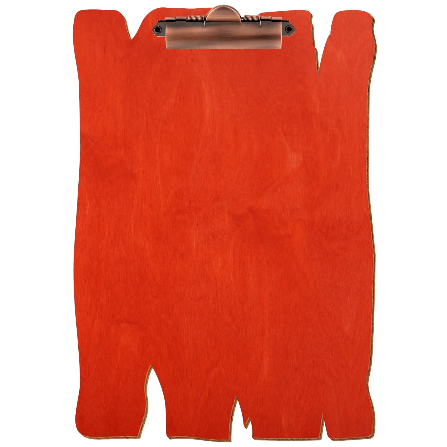 Klemmbrett Holzbrettform Scharlachrot A4 hochkant Zahnklemme Kupfer