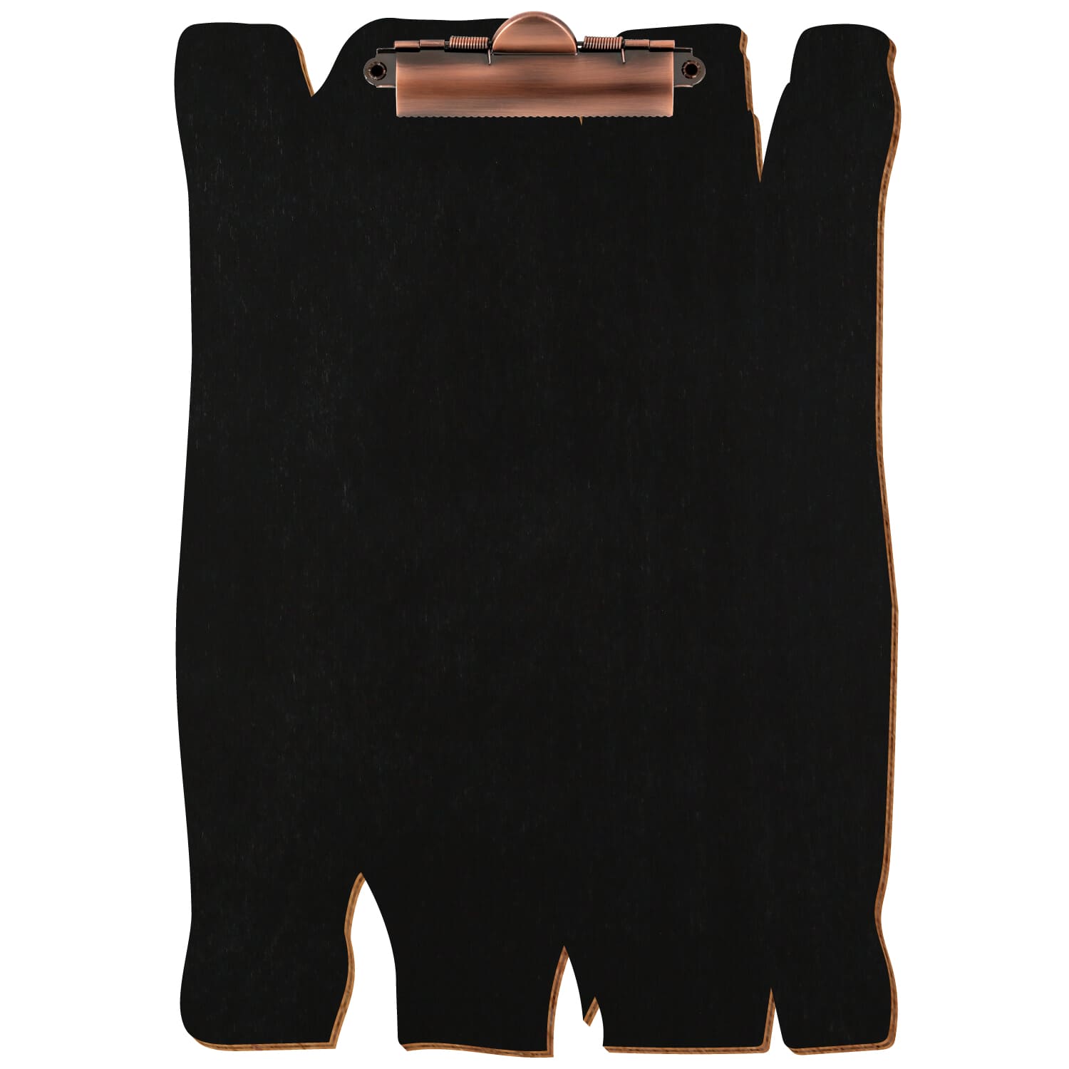 Klemmbrett Holzbrettform Schwarz A4 hochkant Zahnklemme Kupfer
