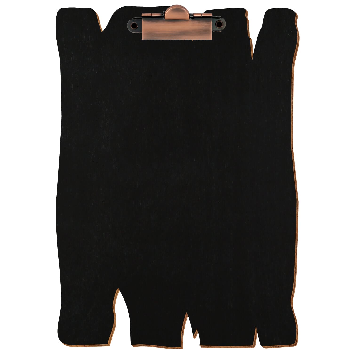 Klemmbrett Holzbrettform Schwarz A5 hochkant Zahnklemme Kupfer