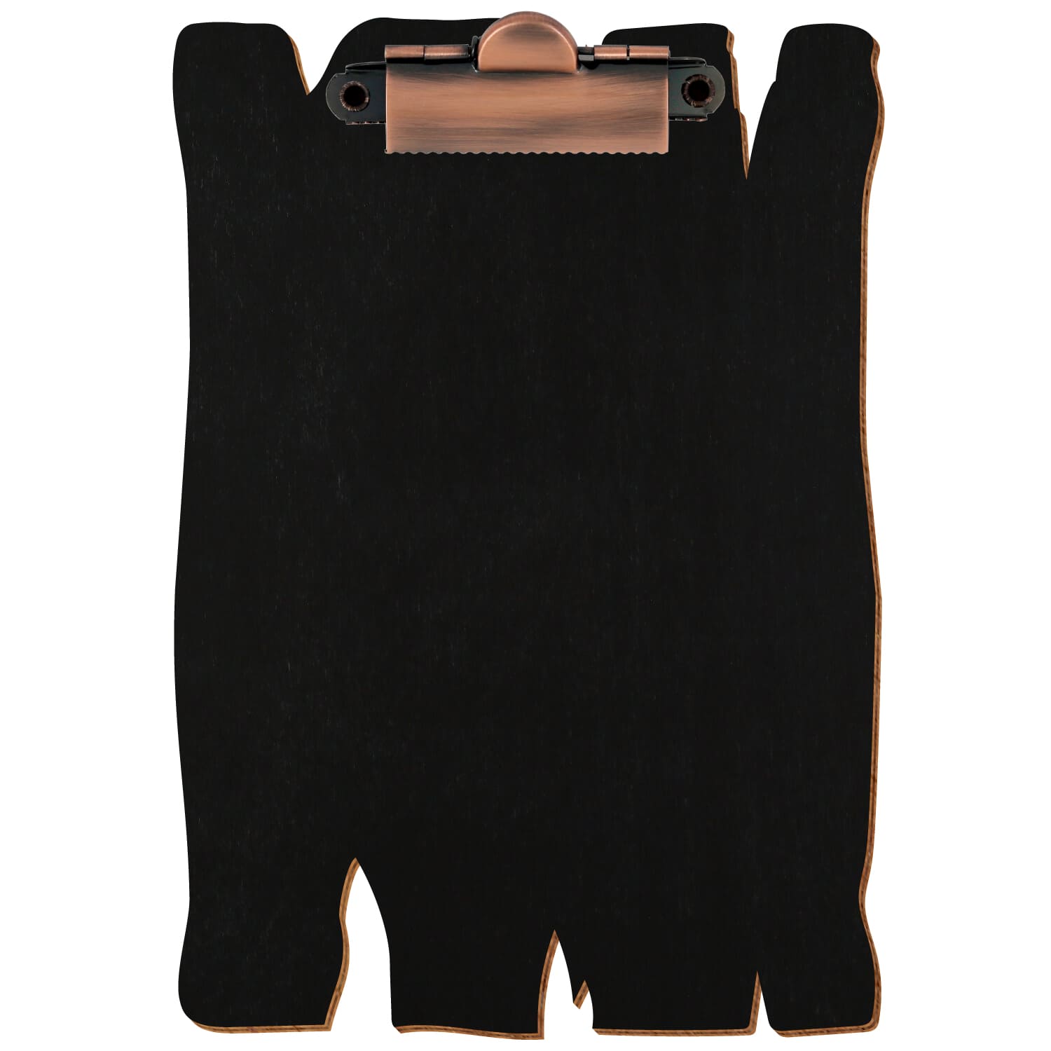 Klemmbrett Holzbrettform Schwarz A6 hochkant Zahnklemme Kupfer
