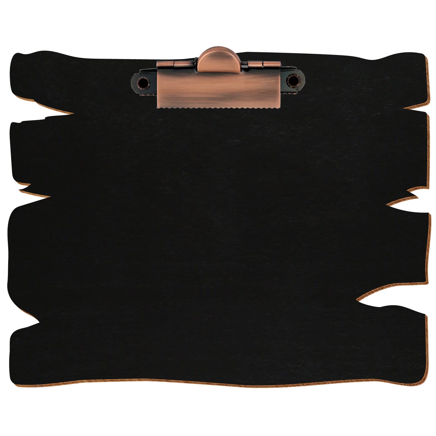Klemmbrett Holzbrettform Schwarz A6 querkant Zahnklemme Kupfer