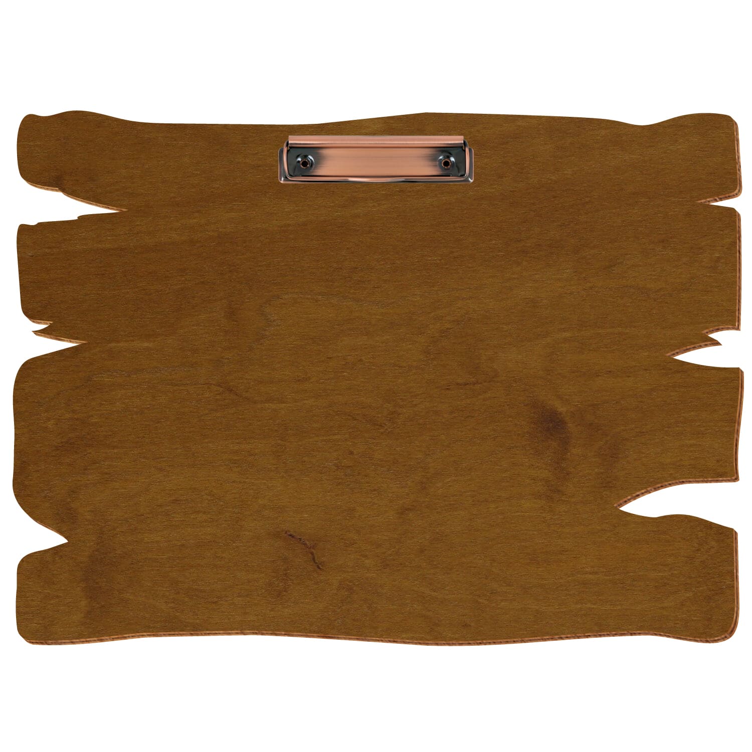 Klemmbrett Holzbrettform Teak A3 querkant Bügelklemme Kupfer