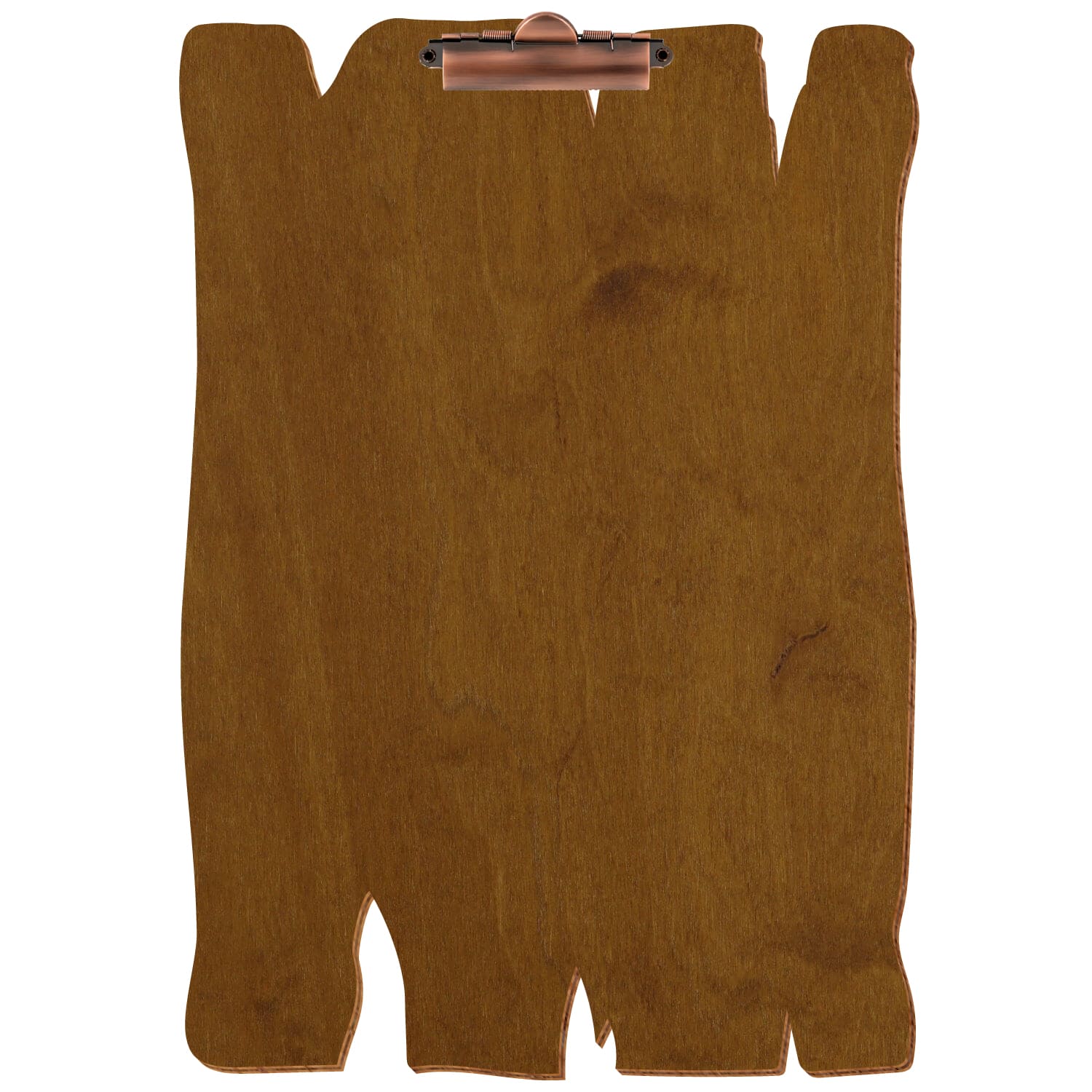 Klemmbrett Holzbrettform Teak A3 hochkant Zahnklemme Kupfer