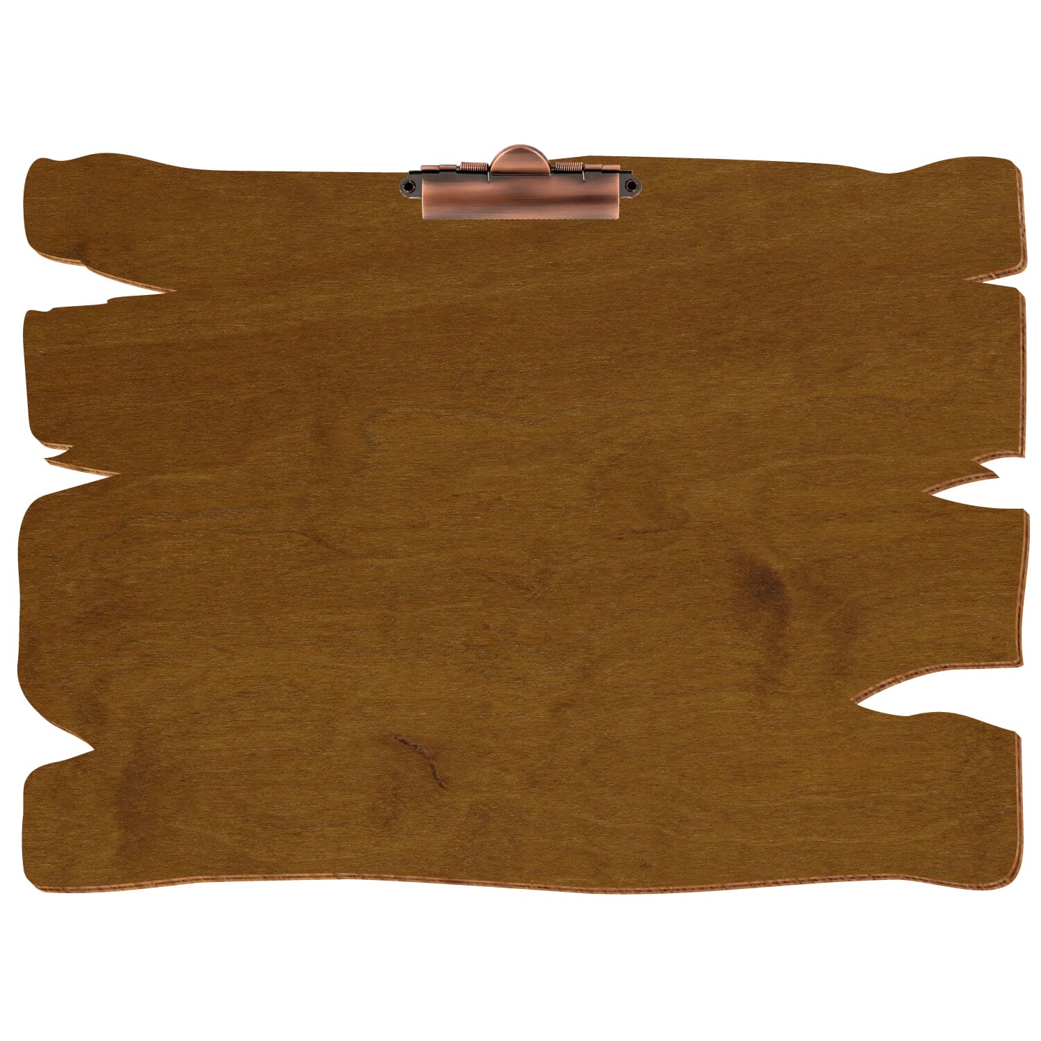Klemmbrett Holzbrettform Teak A3 querkant Zahnklemme Kupfer