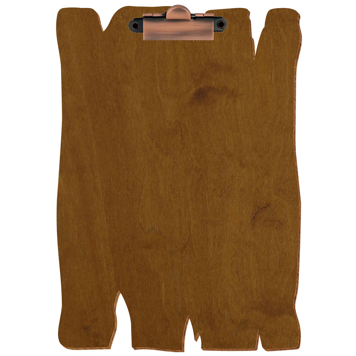 Klemmbrett Holzbrettform Teak A5 hochkant Zahnklemme Kupfer