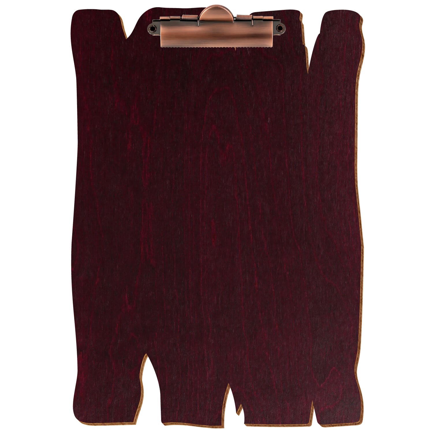 Klemmbrett Holzbrettform Violett A4 hochkant Zahnklemme Kupfer