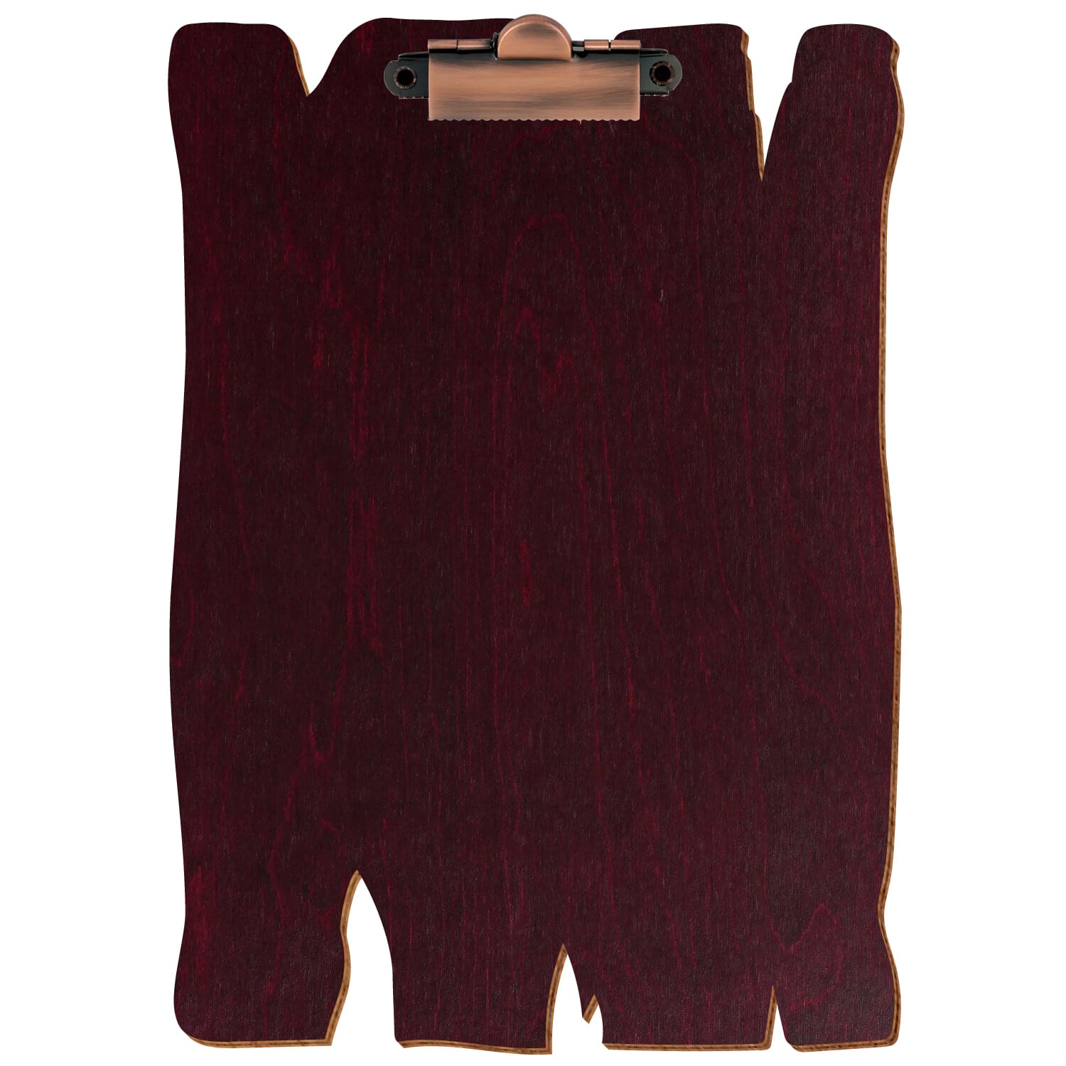 Klemmbrett Holzbrettform Violett A5 hochkant Zahnklemme Kupfer