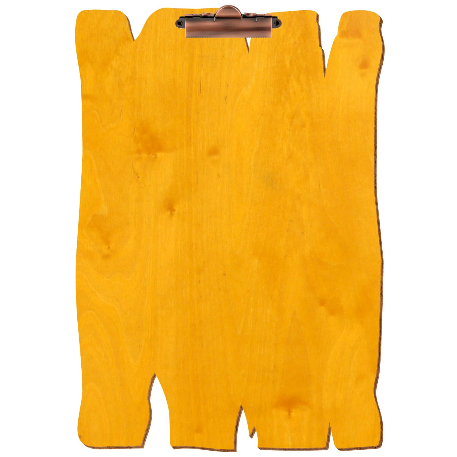 Klemmbrett Holzbrettform Zitronengelb A3 hochkant Zahnklemme Kupfer
