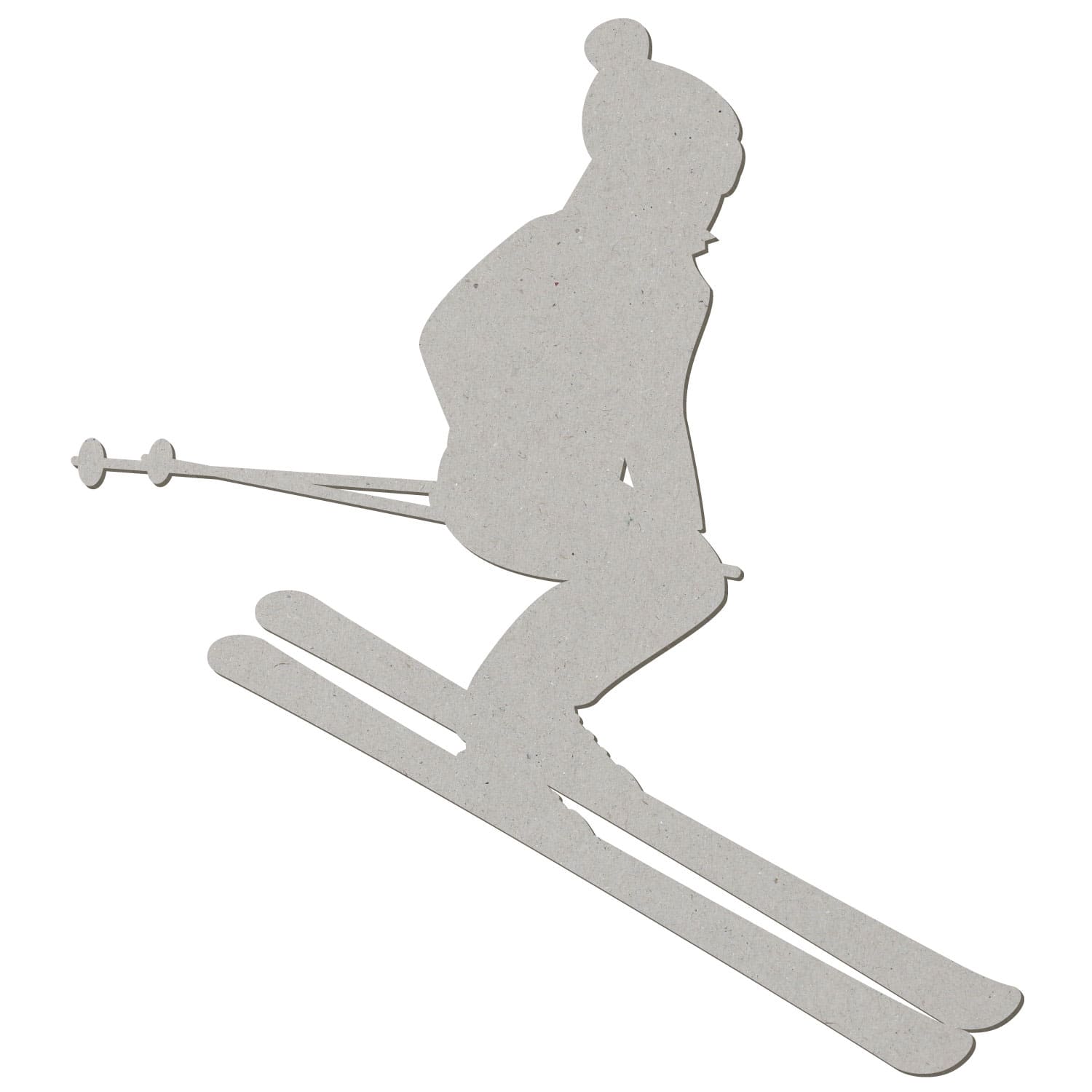 Skifahrer 2 Pappe Zuschnitt 5-50cm