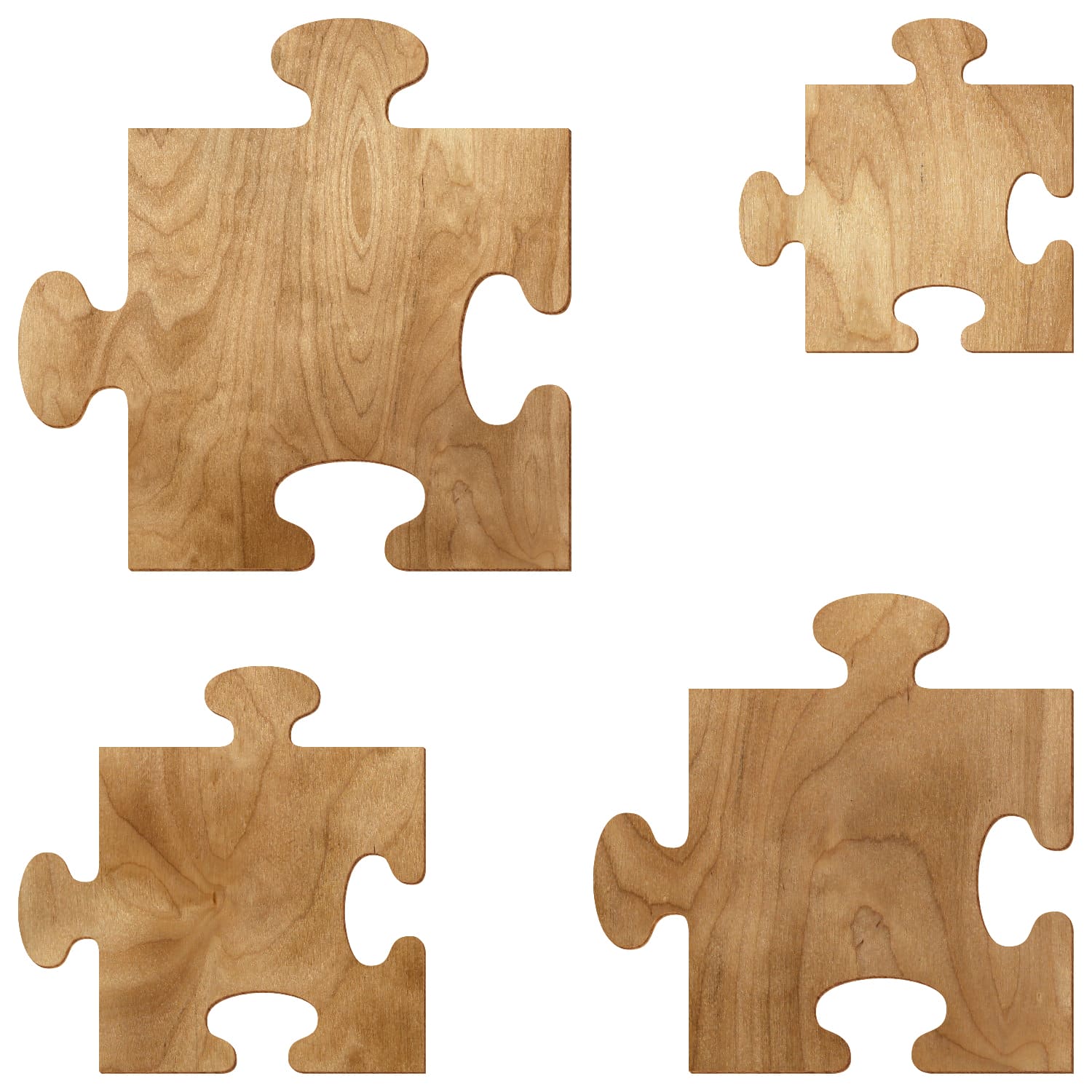 Puzzle Birke rustikal Holz Zuschnitt 3-50cm Gruppenbild