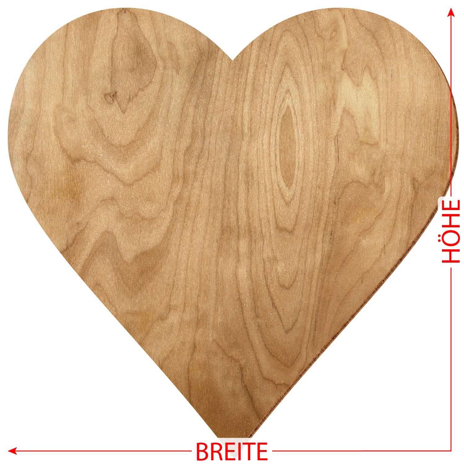 Herz Birke rustikal Holz Zuschnitt 3-50cm Größe