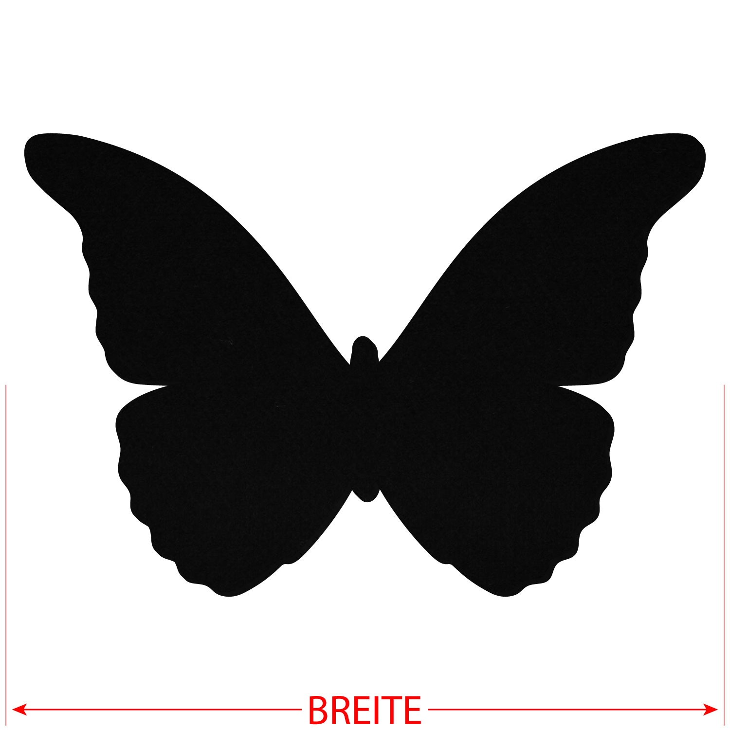 Schmetterling Filztuch Schwarz Zuschnitt 3-60cm – Bild 3