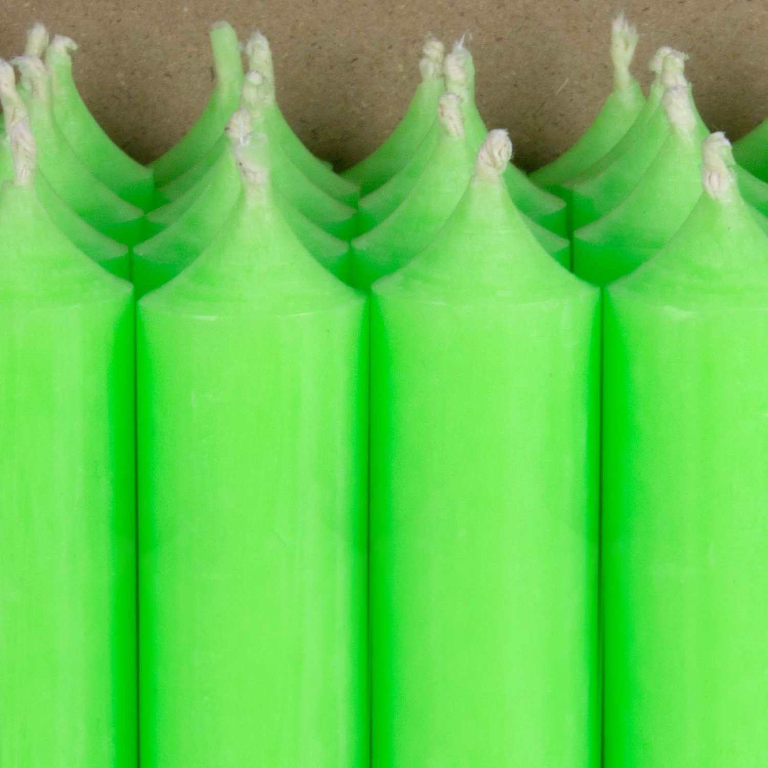 Stabkerzen Neon durchgefärbt 180mm x Ø 22mm neongrün