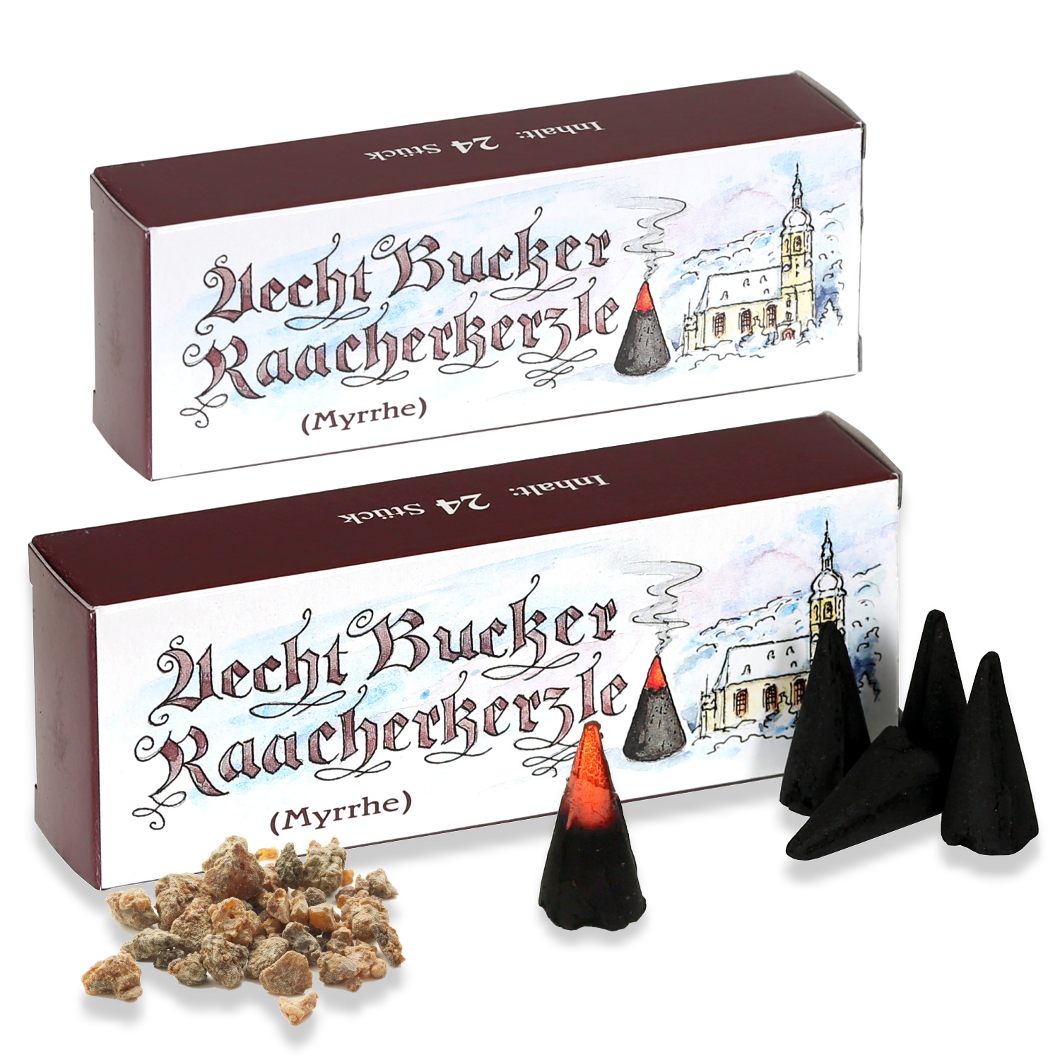 Echt Bockauer Räucherkerzen - Aecht Bucker Raacherkerzle – 2 Packungen Myrrhe