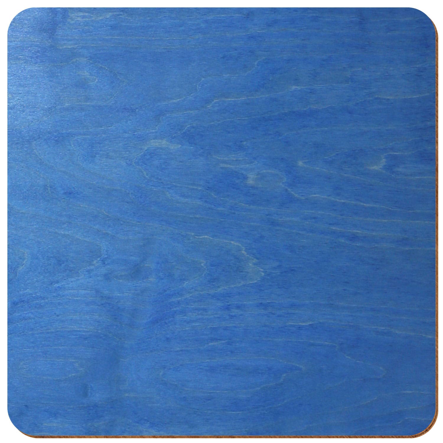 Quadrat gerundet Birke Holz Zuschnitt Kornblumenblau 3-50cm