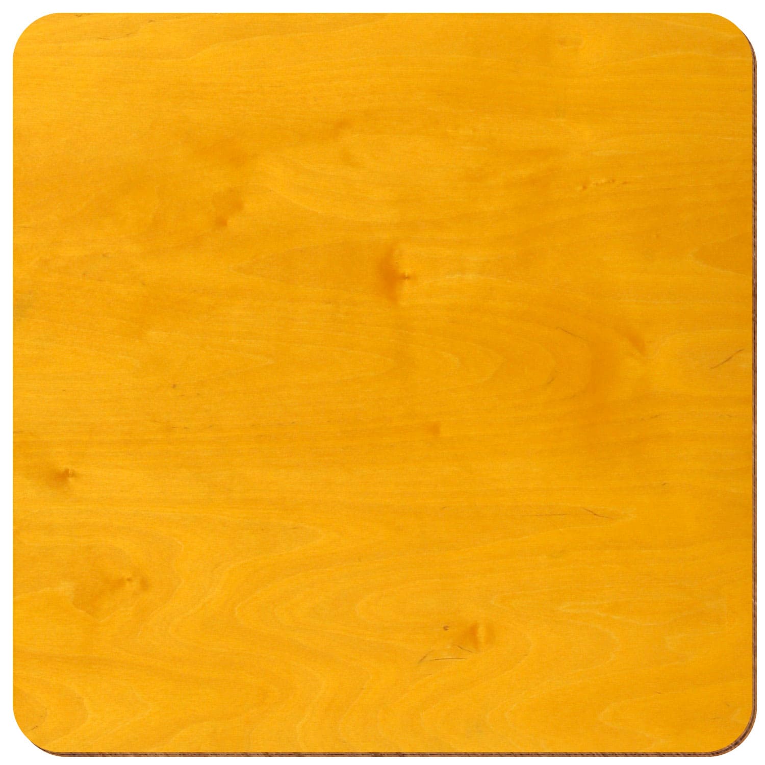 Quadrat gerundet Birke Holz Zuschnitt Zitronengelb 3-50cm