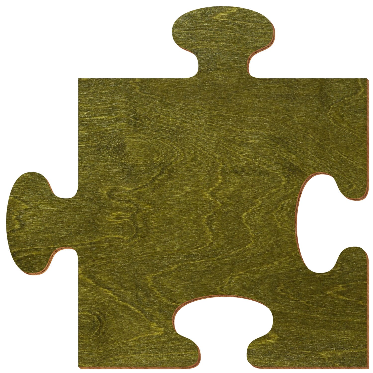 Puzzle Birke Holz Zuschnitt Olivgrün 3-50cm