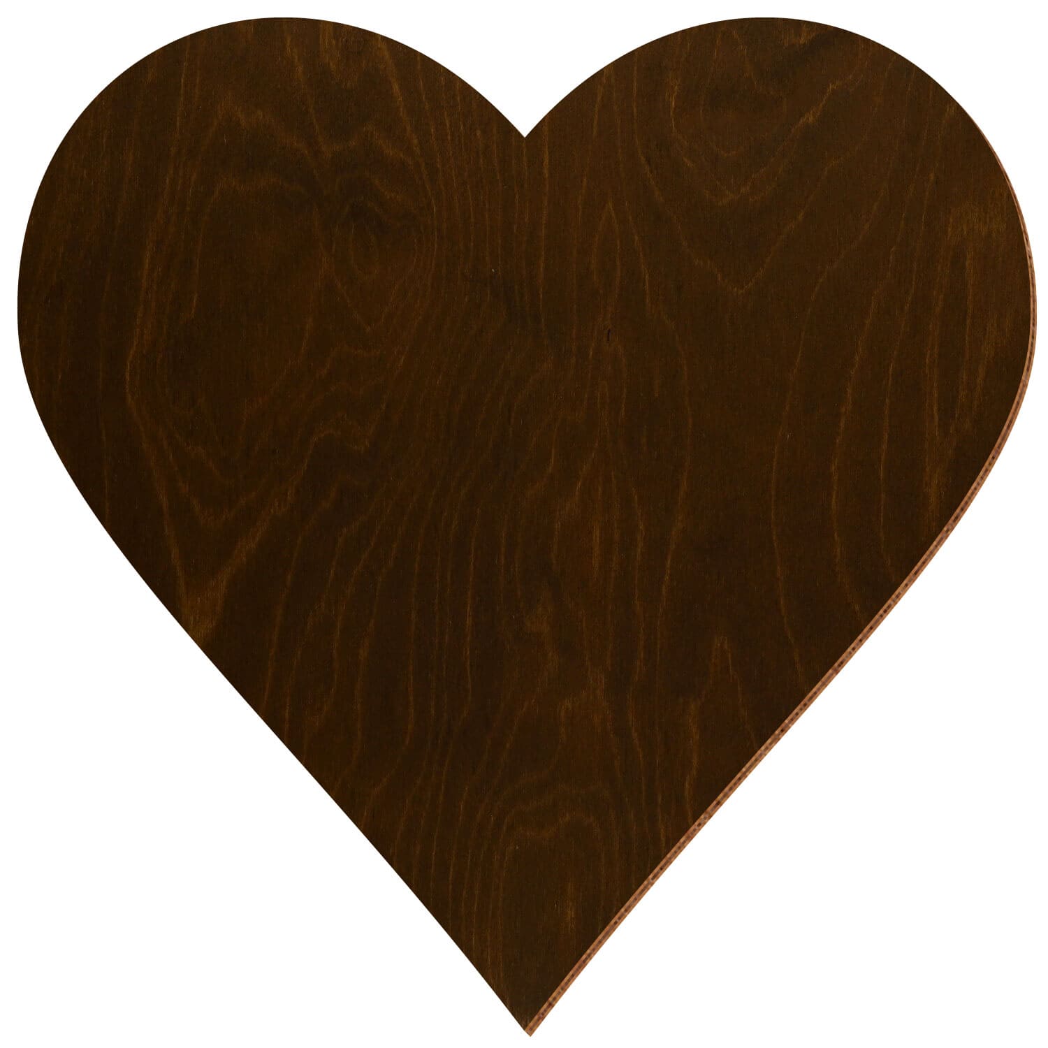 Herz Birke Holz Zuschnitt Eiche dunkel 3-50cm