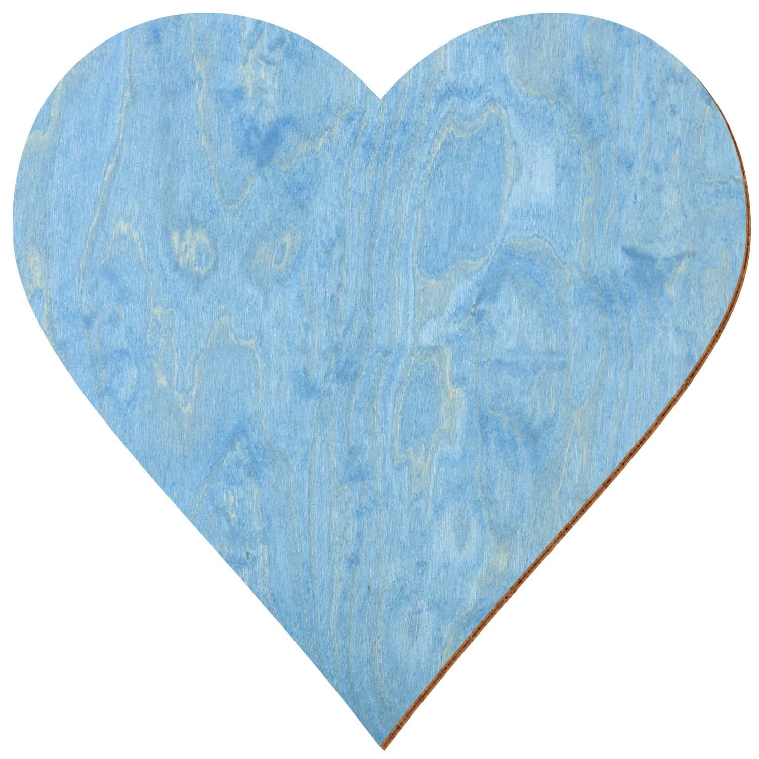 Herz Birke Holz Zuschnitt Hellblau 3-50cm