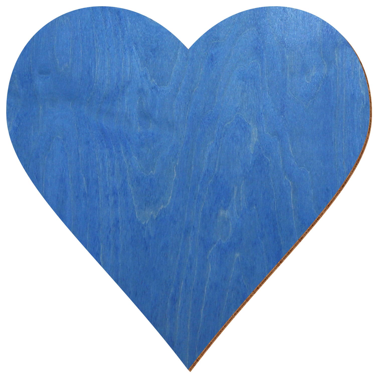 Herz Birke Holz Zuschnitt Kornblumenblau 3-50cm