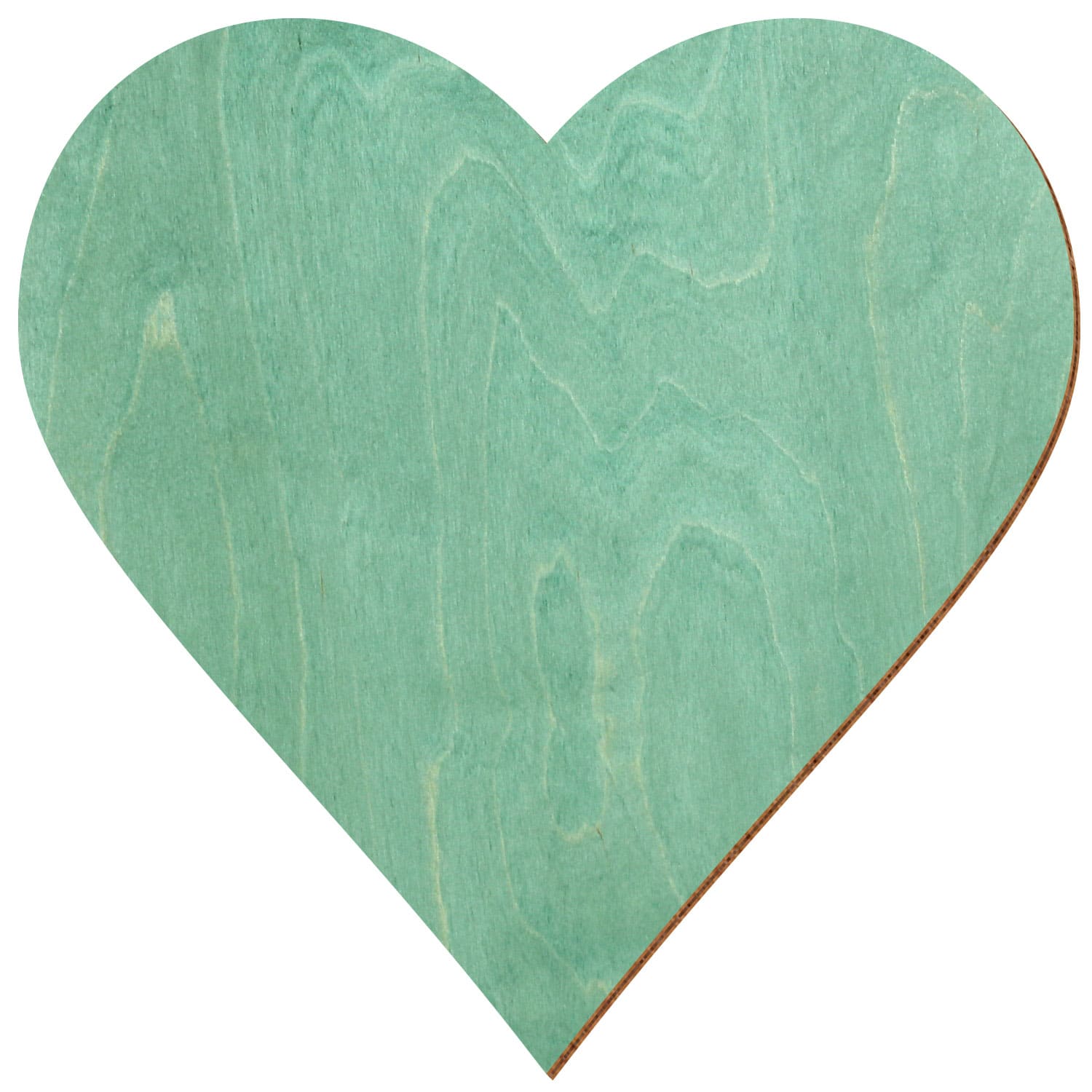 Herz Birke Holz Zuschnitt Minzgrün 3-50cm