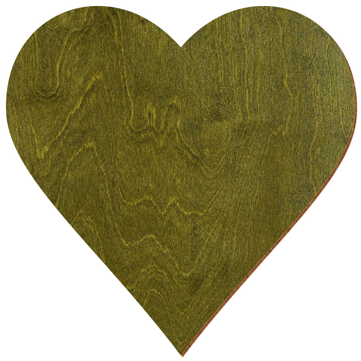 Herz Birke Holz Zuschnitt Olivgrün 3-50cm